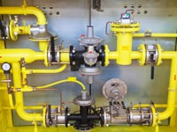 Gasversorgung mit kontinuierlicher Energiemessung durch Kalorimeter